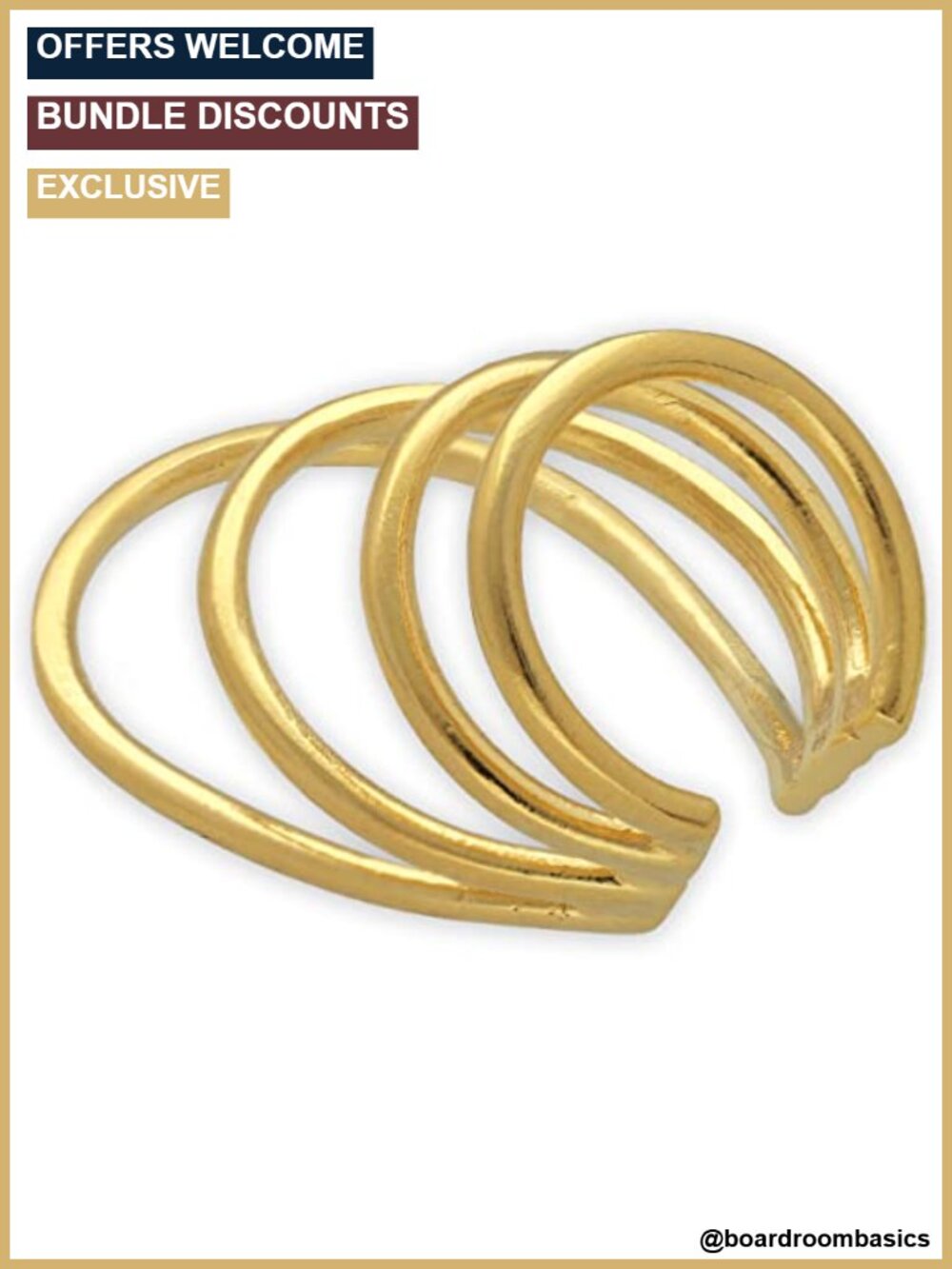 Sterling Silver Gold Plated Greek Ear Cuff No Piercing Hypoallergenic